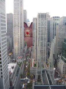 Evil genius' renditioning of a grow-a-bunny destroying a city