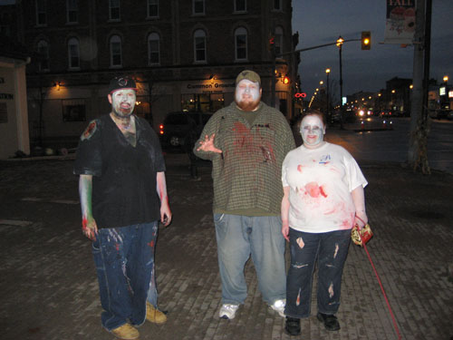 The first zombies, looking very happy that somebody else knew about the event.